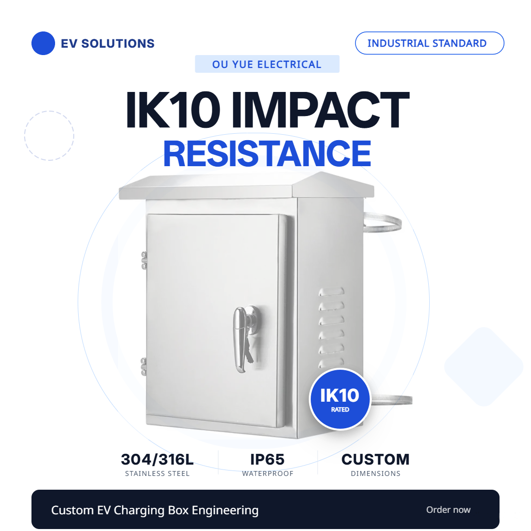 When the charging box is impacted: The IK10 impact-resistant structure design of the custom stainless steel EV charging box
