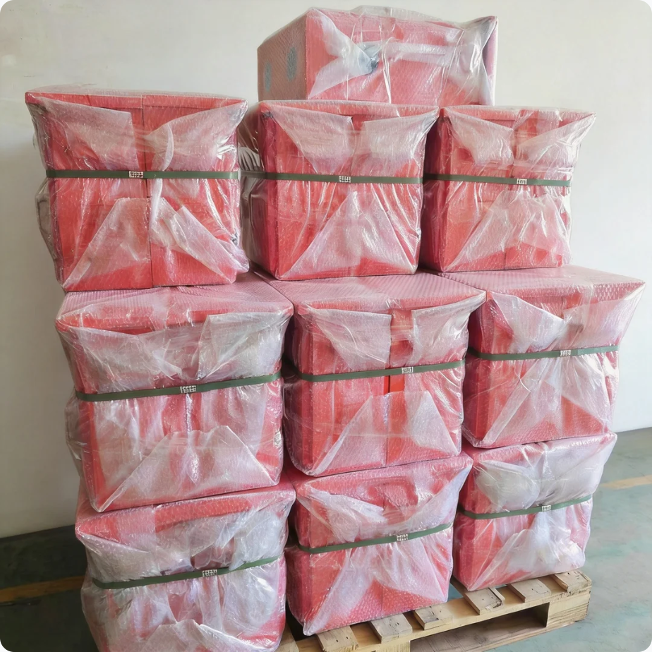 The orange distribution boxes produced by Ouyue Factory are about to be exported to the United States