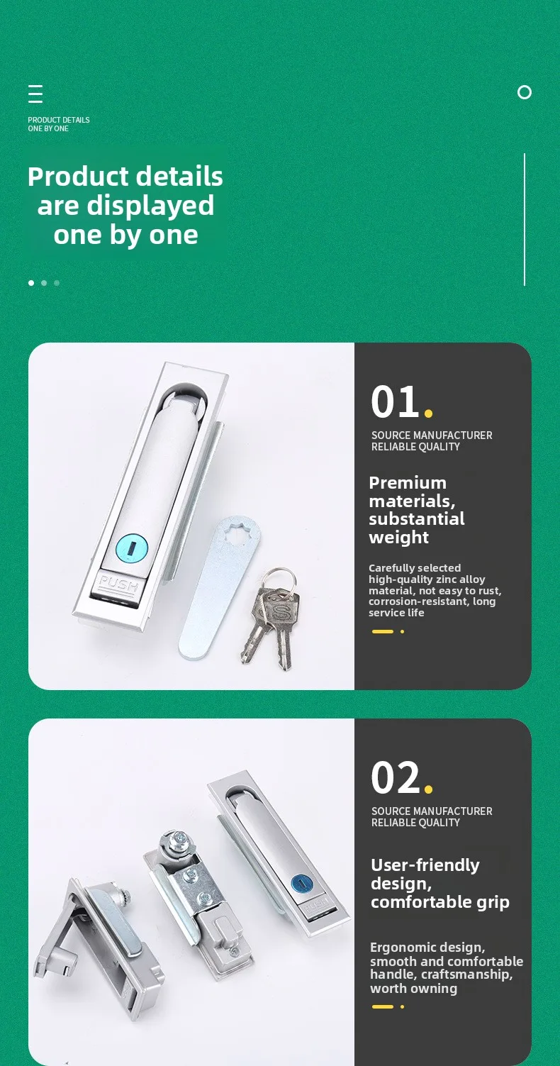 Zinc Alloy Flat Locking Strap Lock